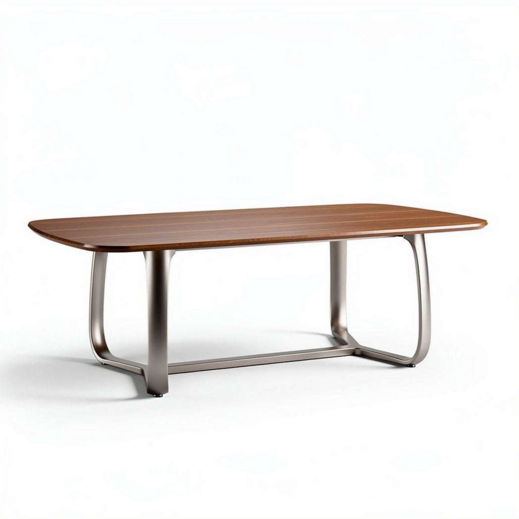 Tavolino da caffè rettangolare in legno e metallo 150 x 80 x 40cm