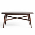 Tavolo da pranzo in legno massello marrone 120 x 80 x 75 cm con design moderno