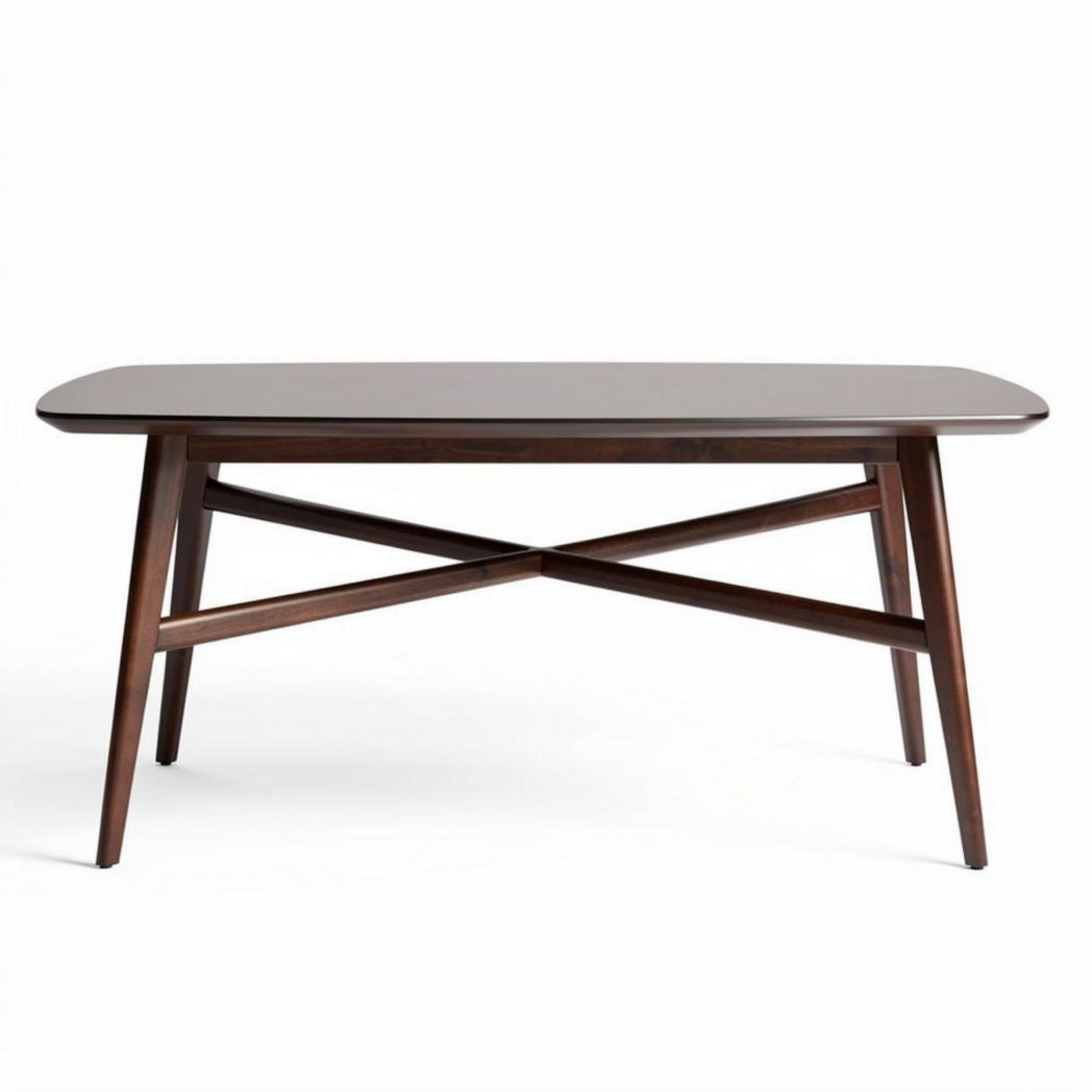 Tavolo da pranzo in legno massello marrone 120 x 80 x 75 cm con design moderno