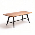 Tavolo da pranzo in legno e metallo nero dimensioni 150 x 75 x 75cm