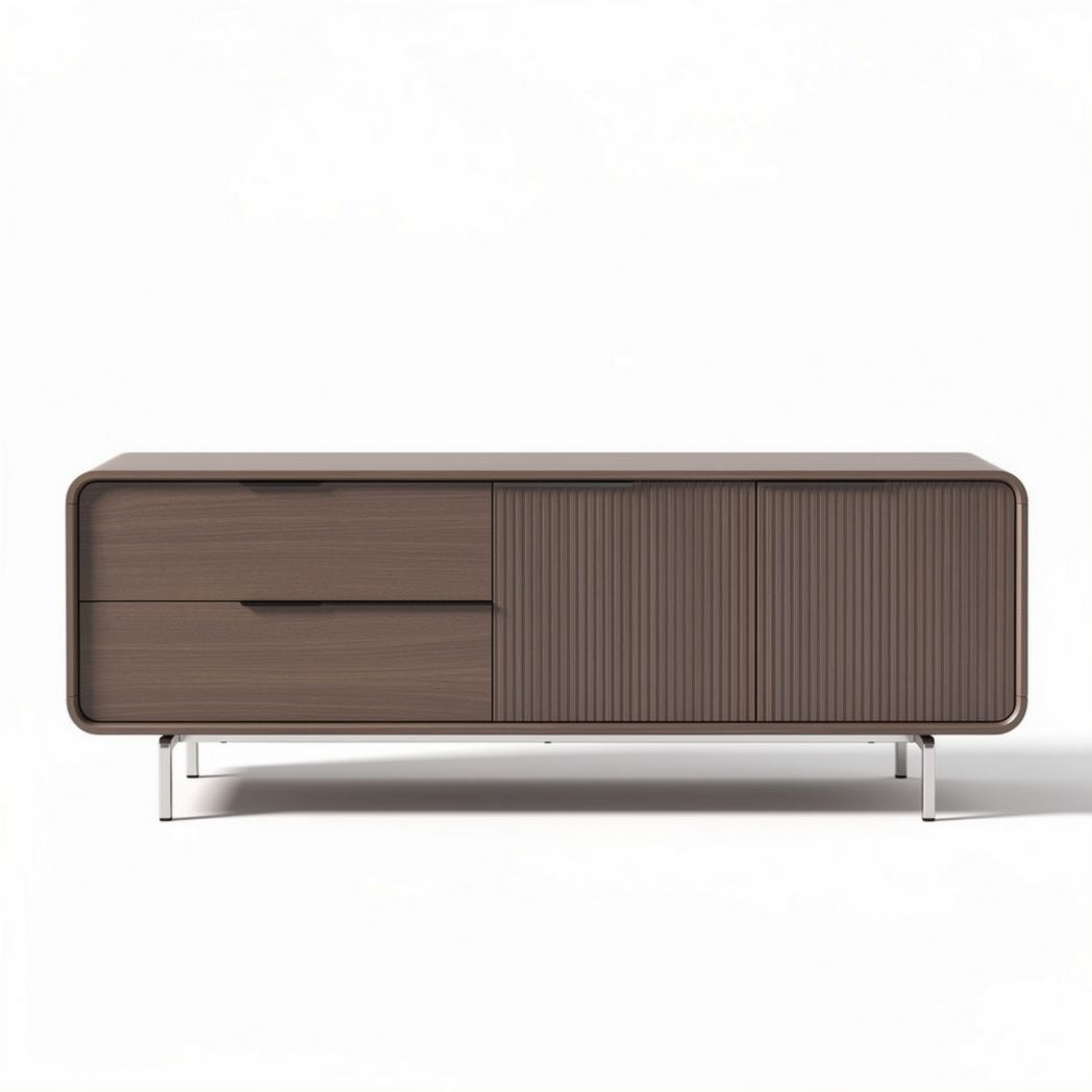 Mobile da soggiorno in legno marrone con ante e cassetti 150 x 40 x 60cm