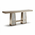 Console moderna in metallo e marmo 120 x 40 x 75 cm color oro e bianco