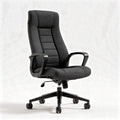Sedia da ufficio girevole in pelle grigia con base in metallo 70 x 70 x 120cm