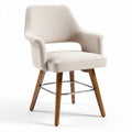 Sedia in tessuto chiaro con base in legno e supporto in metallo 50 x 55 x 80cm