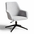 Poltrona girevole in tessuto beige con base in metallo dimensioni 80 x 80 x 85cm
